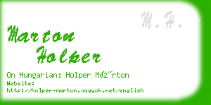 marton holper business card